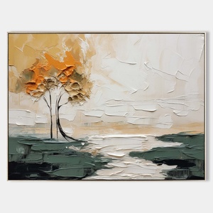 Décoration murale pour la maison, grande peinture abstraite de paysage minimaliste, peinture murale artisanale, décoration murale de luxe - Product Image 6