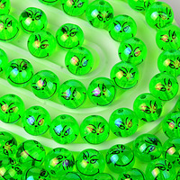 Perles rondes en acrylique Glinchi Expression vert fluorescent de 16 mm avec trou traversant pour bijoux faits main DIY, accessoires en vrac, vente en gros