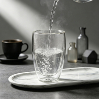 Support de bougie en verre double couche anti-brûlure et isolant thermique, transparent, pour bricolage, conteneur en verre vide, personnalisable avec logo, vente en gros