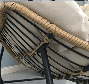 Fauteuil <span class=keywords><strong>à</strong></span> <span class=keywords><strong>bascule</strong></span> moderne en rotin, confortable, en tissu, pour adultes, chambre, appartement, intérieur, extérieur, balcon, villa - Product Image 5