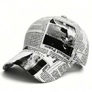 Gorras para Hombre y Mujer, Primavera Verano, Moda Retro, Gorra de Béisbol con Diseño de Periódico, Gorra Coreana para Deportes al Aire Libre, Protección Solar - Product Image 5