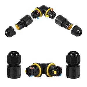 2 Way IP68 Waterproof Cable <strong>Connector</strong> Nylon L Type 2 Core 3 Pins Tool Free Wire <strong>Connector</strong> with Fast Snap Fit for Garden Lighting - Product Image 3