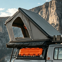 Tente de toit triangulaire portable en aluminium pour pick-up 4x4, imperméable et à coque rigide