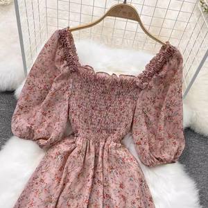 กระโปรง <span class=keywords><strong>Kikyo</strong></span> ชุดเดรสทรงเอกระโปรงผ้าชีฟองแยกส่วนคอสี่เหลี่ยมใหม่สำหรับฤดูร้อน - Product Image 3