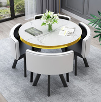 Ensemble de table à manger carrée moderne, gain de place, style sud-américain, chaise en métal carbone pour la maison, la chambre à coucher, le salon ou le restaurant