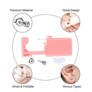 6 pièces/boîte <span class=keywords><strong>Pistolet</strong></span> de perçage d'oreilles <span class=keywords><strong>jetable</strong></span> Dolphin Mishu pour enfants, tendance, pour fiançailles et mariages, en acier inoxydable 316L, or 24K - Product Image 3