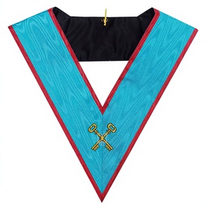 Collier de Maçonnerie, Collier de Trésorier de Loge Bleue de l'ASR, Collier Brodé pour Officier Maçonnique - Product Image 1