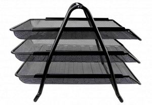 Black Office Home School 3 Tier Document Tray Metal Paper Document Holder <b>Organizer</b> Desk Desk Letter Tray - Product Image 3