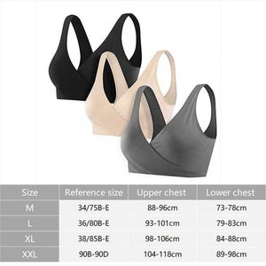Soutien-gorge de maternité et d'allaitement en coton confortable et doux, quatre couleurs, croisé, tailles M-2XL, vente en gros OEM - Product Image 4
