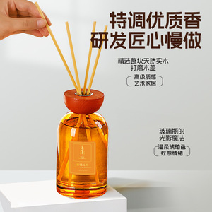 Reed <b>Diffuser</b> 350ml Wooden Cap Long Lasting Aroma For Bedroom Use Gardenia Fragrance - Product Image 2