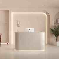 2018 bureau de réception rond noir et or brillant de luxe de style français classique