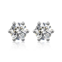 Boucles d'oreilles clous en argent sterling 925 avec diamants de laboratoire HPHT à dos plat – Boucles d'oreilles clous tendance