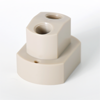 Colector de Flujo Neumático de Doble Canal con División de Flujo, Fabricado con PEEK de Grado Médico Virgen, Compatible con Diseño Personalizado, Mecanizado CNC Integral