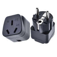 Adaptateur de prise personnalisable AU vers EU, convertisseur de voyage Australie 3 broches vers Type-F Europe, 10A 250V avec prise 1 sortie