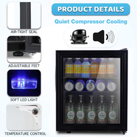 Mini-réfrigérateur Honeyson Hot 42L avec porte en verre pour boissons, chambre d'hôtel, minibar d'hôtel
