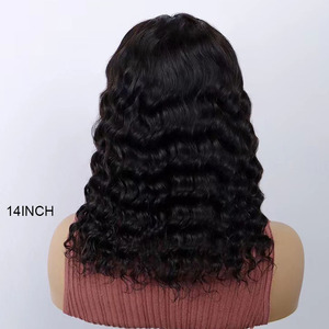 RG156 RG Grade 10A 10 pouces 12 pouces 14 pouces 16 pouces 18 pouces deep wave couleur naturelle perruque cheveux vierges 150% Transparent T Lace Wig fournisseur - Product Image 6