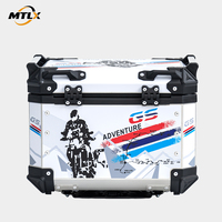 Top case de moto en aluminium verrouillable de grande capacité 45L, boîte arrière rigide antichoc pour les trajets quotidiens et les voyages longue distance en moto