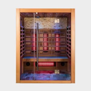 Salle de sauna carrée à spectre complet pour soulager le stress et stimuler l'énergie, grande salle de sauna intérieure pour 2 personnes, position allongée - Product Image 2