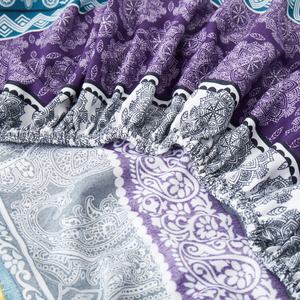 Ensemble trois pièces bohème violet, <span class=keywords><strong>imprimé</strong></span> tissé, couette de qualité, ensemble de draps en microfibre, ensemble de literie 100% polyester pour la maison - Product Image 3