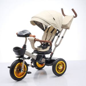 Tricycle pour enfants à 3 roues en tissu de lin, marcheur pour bébé, tricycle pour enfants, prix d'usine <span class=keywords><strong>pas</strong></span> <span class=keywords><strong>cher</strong></span>, marque Mengdong, capacité de charge de 50 kg - Product Image 1
