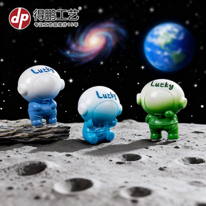 Figuras de Resina de Astronautas de la Suerte, Forma Regordeta, Decoración Artística para el Hogar, Adorno de Escritorio - Product Image 2