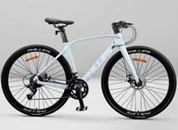 Vélo de route en alliage de magnésium ultra-léger avec fourche à ressort, freins à disque doubles, roues 700C pour adultes, pour le commuting et la course