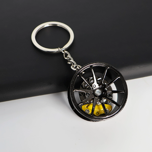 Llavero con forma de simulación de modificación de cubo de disco de freno de coche, llaveros colgantes creativos al por mayor, regalo promocional, llavero de coche - Product Image 2