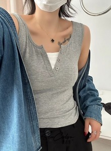 Camisole dos nu en coton côtelé pour femme, débardeur Push-Up à Double rembourrage, respirant, été - Product Image 2