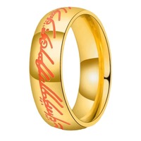 Bague Resoul Le Seigneur des Anneaux en Acier Inoxydable 316L Gravée, Étanche et Inaltérable, pour Hommes et Couples, Mariage