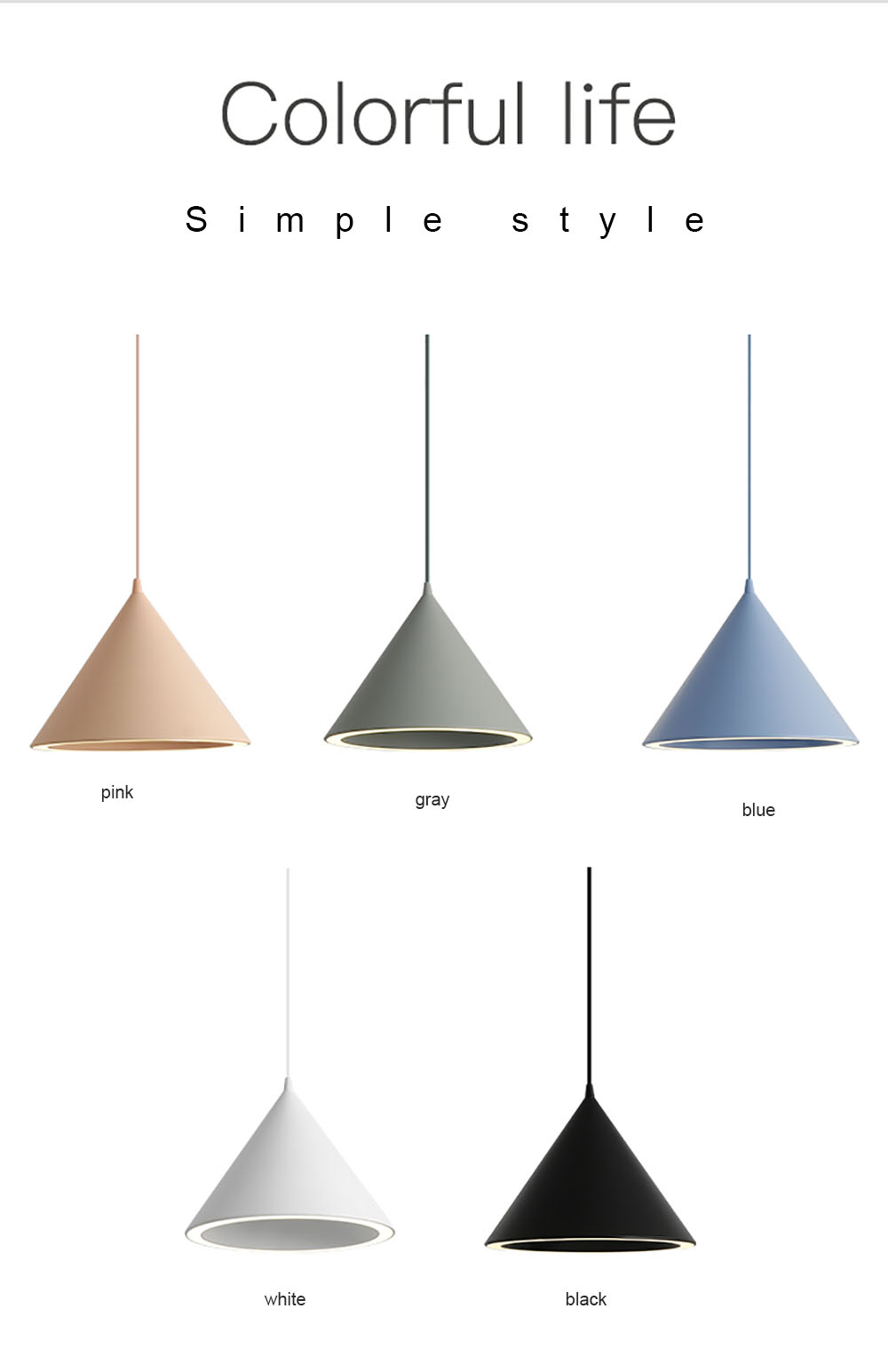 Nordic Pendant Lights Ceiling Light Hanging Pendant Lamp Iron Metal Modern Colorful Chandelier For Kitchen