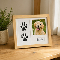 Cadre photo commémoratif pour animaux de compagnie – Kit de souvenir empreinte de patte sans contact, sûr, non toxique, tampons sans encre pour une prise de vue propre