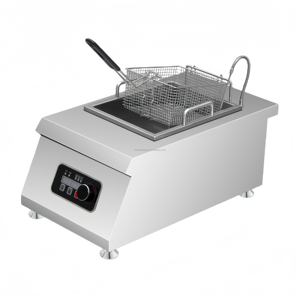 Freidora comercial de doble tanque y doble cesta de 8L + 8L con temporizador, ideal para pollo frito, patatas fritas y albóndigas. - Product Image 2