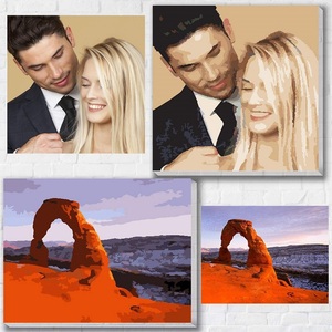 Arte de pared decorativo personalizado arte de pintura de aceite digital patrón de Flores pintado pintura de aceite DIY por núme - Product Image 1