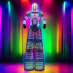 Costume de robot LED Pixel couleur <span class=keywords><strong>David</strong></span> <span class=keywords><strong>Guetta</strong></span> Laser Jacket Costume d'Échasses de Ranger lumineux pour Performance Wear - Product Image 5