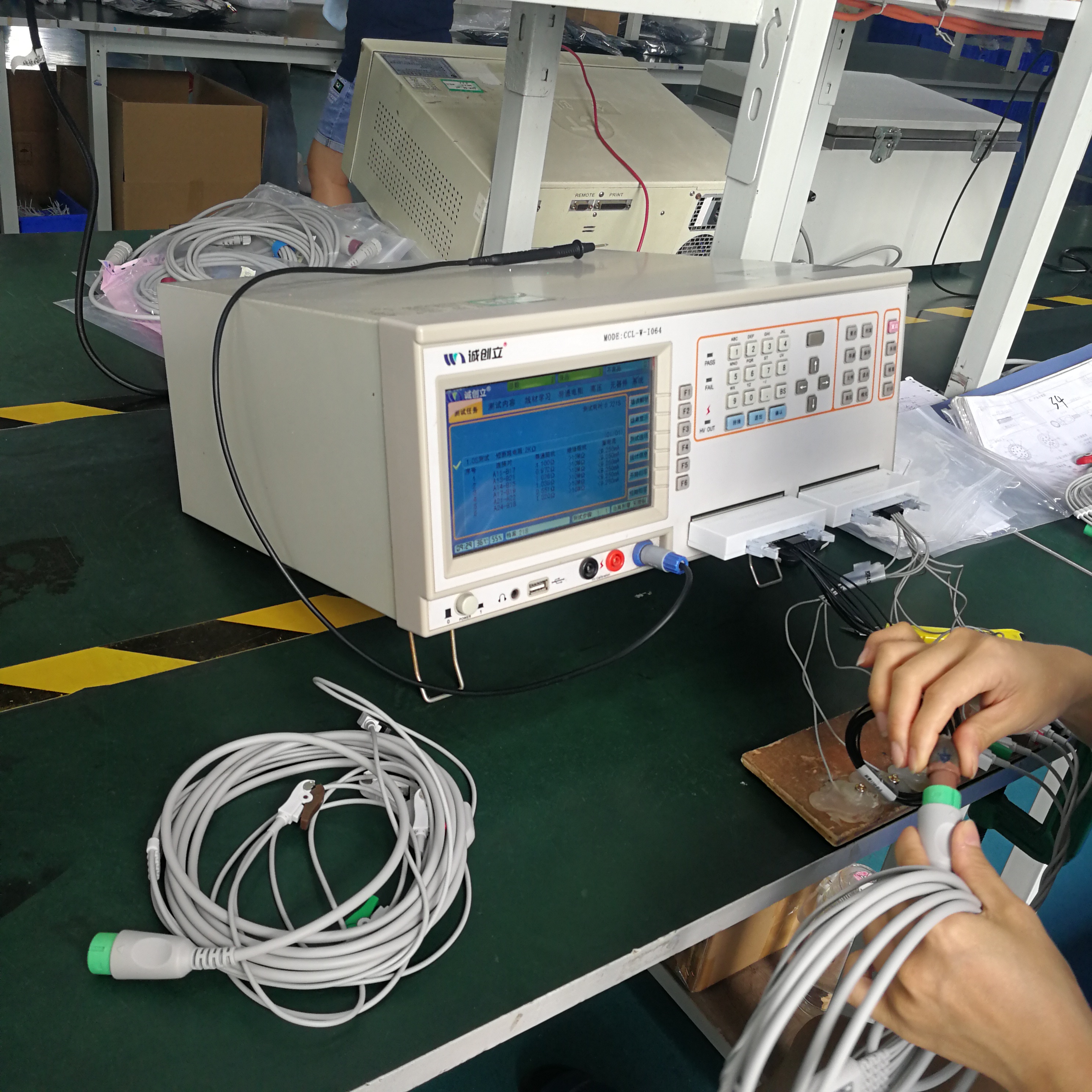 Creative IEC / AHA color Clip 5 Lead ECG Cable For Patient monitor