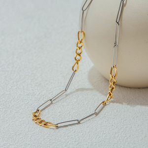 สร้อยคอสแตนเลสชุบทอง 18K ดีไซน์เรขาคณิตแบบคลิปหนีบกระดาษ แฟชั่นเครื่องประดับของขวัญสำหรับผู้หญิง - Product Image 2