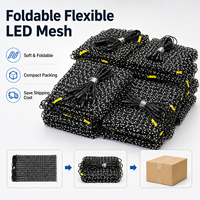 Écran LED flexible pour extérieur P20, résistant à l'eau IP68, transparent, façade média pour bâtiment, affichage en grille de pixels
