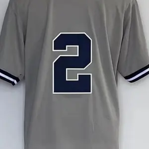 德里克·杰特 #2灰色路最佳质量缝制棒球衫