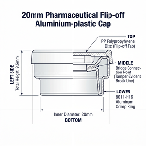 Capsules à clapet professionnelles en aluminium-plastique pour flacons injectables de 13 mm/20 mm - Scellés pharmaceutiques conformes à la norme ISO 8362-6 - Product Image 2