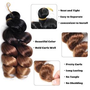 Extensiones de Cabello Rizado Francés de Trama Única, <span class=keywords><strong>Italia</strong></span>, 8-12 Pulgadas, Trenzas en Caja, Crochet, para Niños y Mujeres, Teñido de Negro - Product Image 6