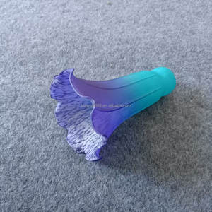 Pantalla de Lámpara de Cristal Soplado a Mano Multicolor, Estilo Europeo, para Interiores, con Forma de Lirio, Cilíndrica, para Bombillas de Filamento E14 o E12 - Product Image 6