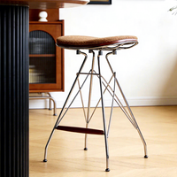 Tabouret de bar moderne en fer ShanMu de style vintage pour usage commercial, tabouret haut simple pour usage domestique, chaise de comptoir de café ou d'îlot