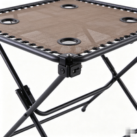 Table pliante légère et durable de haute qualité, respirante, en maille, avec porte-gobelets pour l'extérieur