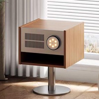 Table de chevet intelligente en bois massif Bauhaus, armoire latérale pliable avec miroir pour chambre à coucher, appartement et salle à manger
