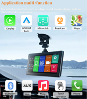 Layar mobil portabel nirkabel 7 inci sistem kamera spion cadangan bantuan mundur radio mobil monitor IOS Android carplay
