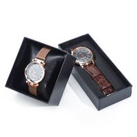 Boîte de présentation de montre de luxe haut de gamme rectangulaire à motif crocodile avec couvercle et base en papier spécial, modèle SBH21, vente en gros