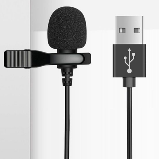 Manufacturer Wholesale Computer USB Plug Lapel Microphone with USB-A Plug for Computer-based Video Conferencing