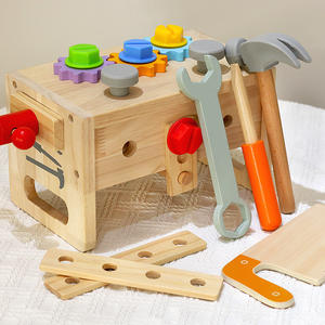 Kit d'<span class=keywords><strong>outils</strong></span> de réparation en bois pour <span class=keywords><strong>jouets</strong></span>, tournevis <span class=keywords><strong>et</strong></span> ensemble d'écrous, <span class=keywords><strong>établi</strong></span> portable, jouet éducatif pour l'éveil - Product Image 3