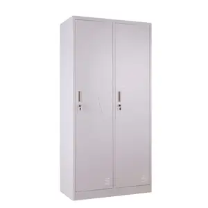 Casier de supermarché en acier, armoire de garde-robe en métal pour Gym, SPA, Ski, école, 2 portes