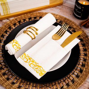 Serviettes <span class=keywords><strong>en</strong></span> <span class=keywords><strong>papier</strong></span> non tissé Airlaid écologiques personnalisées à 2 plis, super absorbantes, douces, pour dîner, style sac - Product Image 4